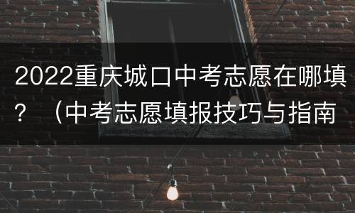 2022重庆城口中考志愿在哪填？（中考志愿填报技巧与指南2021重庆）