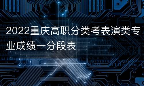 2022重庆高职分类考表演类专业成绩一分段表
