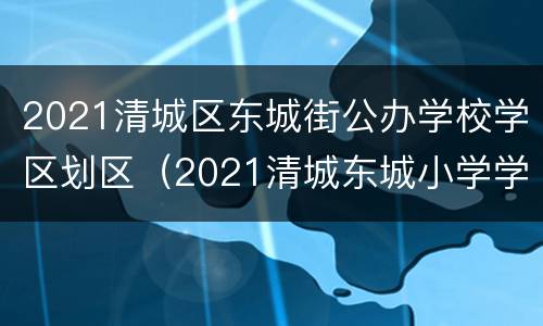 2021清城区东城街公办学校学区划区（2021清城东城小学学区划分图）