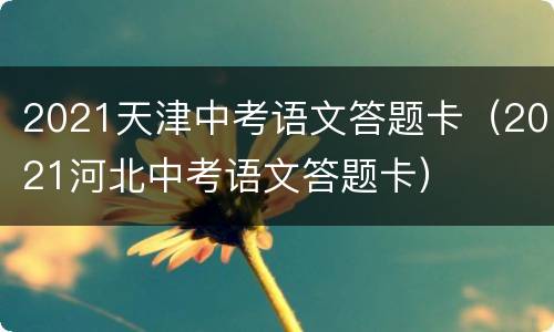 2021天津中考语文答题卡（2021河北中考语文答题卡）