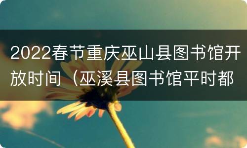 2022春节重庆巫山县图书馆开放时间（巫溪县图书馆平时都可以去吗）
