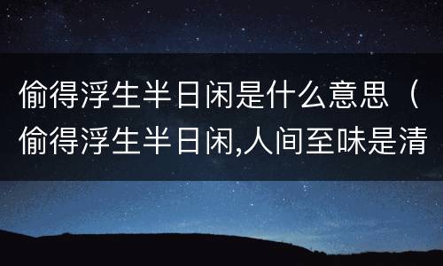 偷得浮生半日闲是什么意思（偷得浮生半日闲,人间至味是清欢）