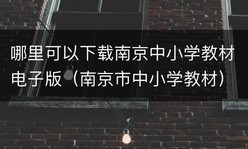 哪里可以下载南京中小学教材电子版（南京市中小学教材）