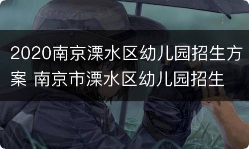 2020南京溧水区幼儿园招生方案 南京市溧水区幼儿园招生