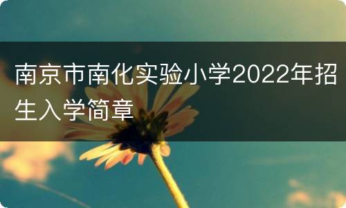 南京市南化实验小学2022年招生入学简章