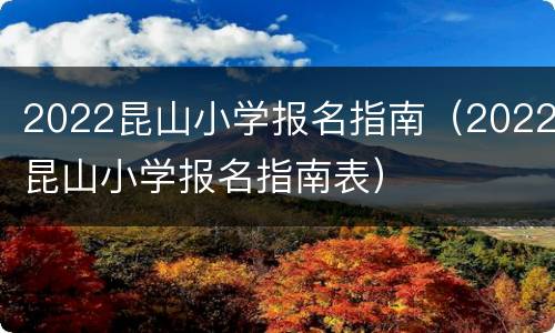 2022昆山小学报名指南（2022昆山小学报名指南表）