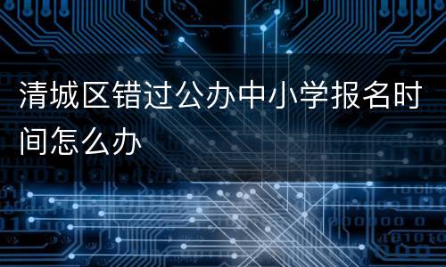 清城区错过公办中小学报名时间怎么办