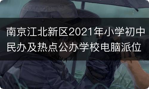 南京江北新区2021年小学初中民办及热点公办学校电脑派位计划