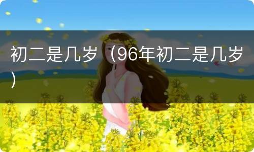 初二是几岁（96年初二是几岁）