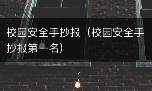 校园安全手抄报（校园安全手抄报第一名）