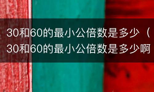 30和60的最小公倍数是多少（30和60的最小公倍数是多少啊）