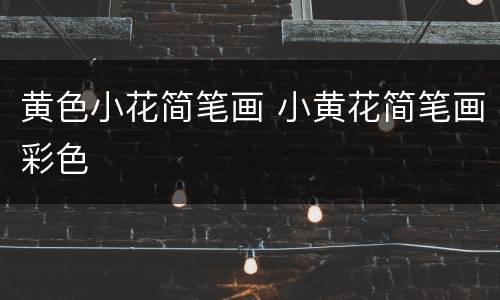 黄色小花简笔画 小黄花简笔画彩色