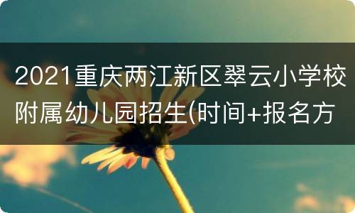 2021重庆两江新区翠云小学校附属幼儿园招生(时间+报名方式)