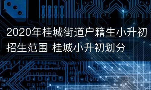 2020年桂城街道户籍生小升初招生范围 桂城小升初划分