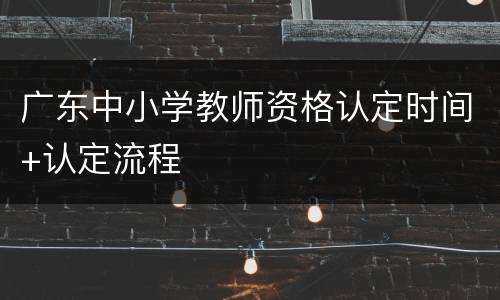 广东中小学教师资格认定时间+认定流程