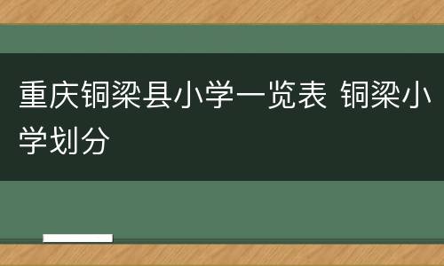 重庆铜梁县小学一览表 铜梁小学划分