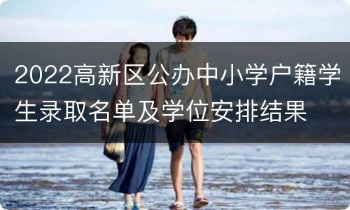 2022高新区公办中小学户籍学生录取名单及学位安排结果
