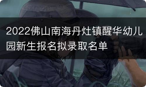 2022佛山南海丹灶镇醒华幼儿园新生报名拟录取名单
