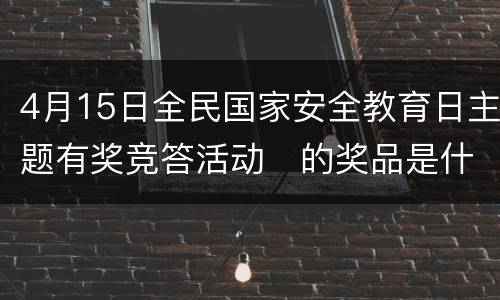 4月15日全民国家安全教育日主题有奖竞答活动​的奖品是什么？
