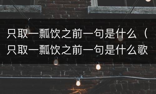 只取一瓢饮之前一句是什么（只取一瓢饮之前一句是什么歌词）