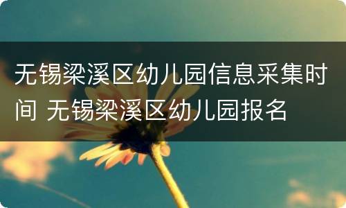 无锡梁溪区幼儿园信息采集时间 无锡梁溪区幼儿园报名