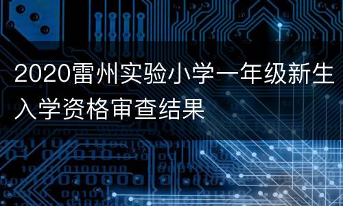 2020雷州实验小学一年级新生入学资格审查结果
