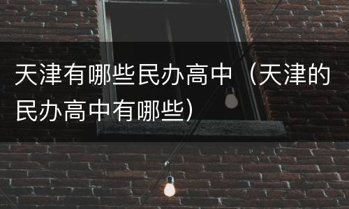 天津有哪些民办高中（天津的民办高中有哪些）
