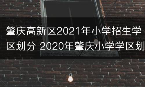 肇庆高新区2021年小学招生学区划分 2020年肇庆小学学区划分