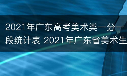 2021年广东高考美术类一分一段统计表 2021年广东省美术生一分一段表