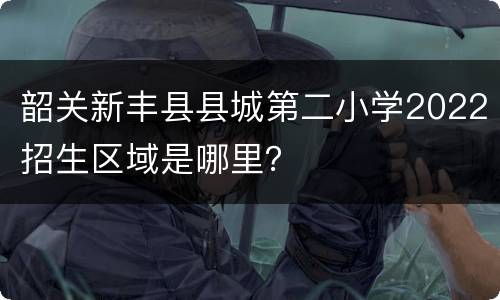 韶关新丰县县城第二小学2022招生区域是哪里？