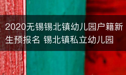 2020无锡锡北镇幼儿园户籍新生预报名 锡北镇私立幼儿园
