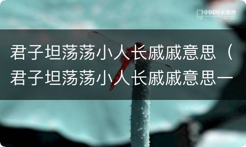 君子坦荡荡小人长戚戚意思（君子坦荡荡小人长戚戚意思一样的句子）