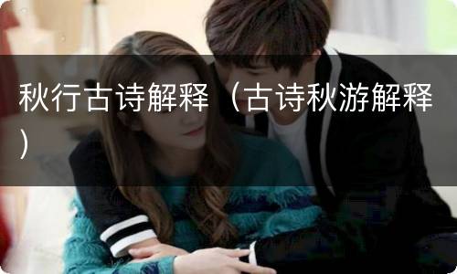 秋行古诗解释（古诗秋游解释）