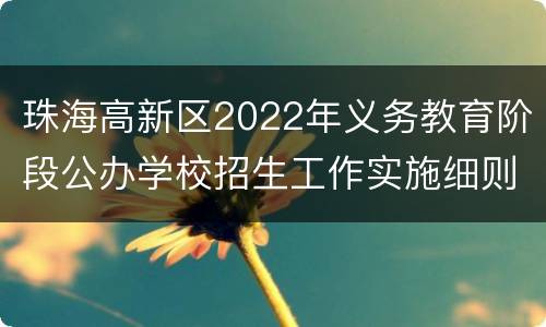 珠海高新区2022年义务教育阶段公办学校招生工作实施细则附件汇总