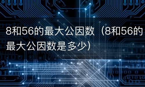 8和56的最大公因数（8和56的最大公因数是多少）