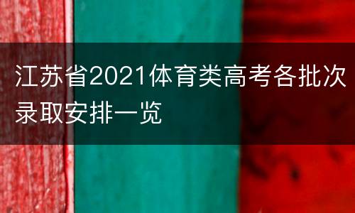 江苏省2021体育类高考各批次录取安排一览