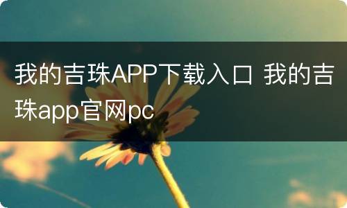 我的吉珠APP下载入口 我的吉珠app官网pc