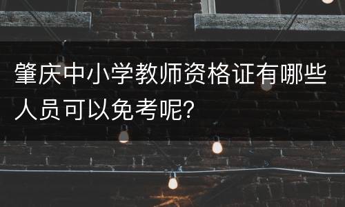 肇庆中小学教师资格证有哪些人员可以免考呢？
