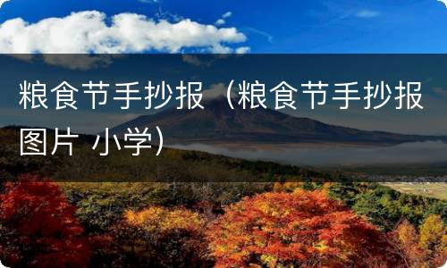 粮食节手抄报（粮食节手抄报图片 小学）
