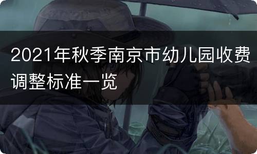 2021年秋季南京市幼儿园收费调整标准一览
