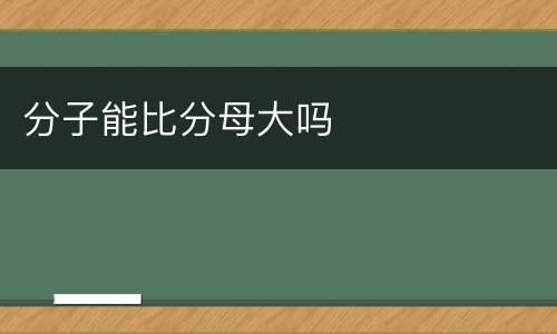 分子能比分母大吗