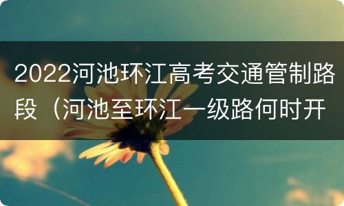 2022河池环江高考交通管制路段（河池至环江一级路何时开工）