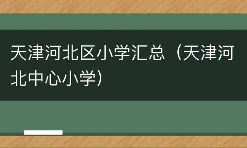 天津河北区小学汇总（天津河北中心小学）
