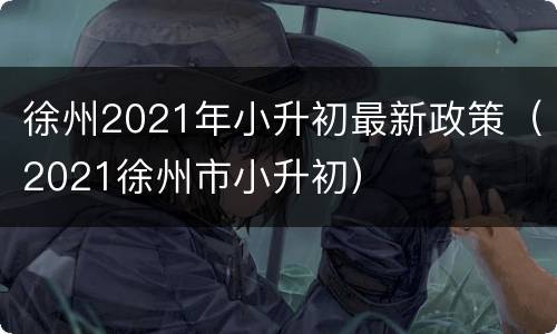 徐州2021年小升初最新政策（2021徐州市小升初）