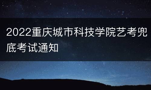 2022重庆城市科技学院艺考兜底考试通知