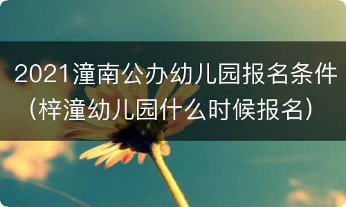 2021潼南公办幼儿园报名条件（梓潼幼儿园什么时候报名）