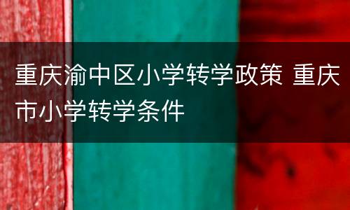 重庆渝中区小学转学政策 重庆市小学转学条件