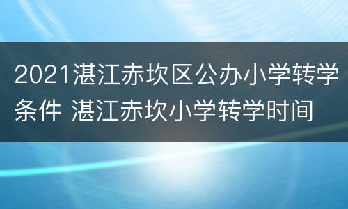 2021湛江赤坎区公办小学转学条件 湛江赤坎小学转学时间