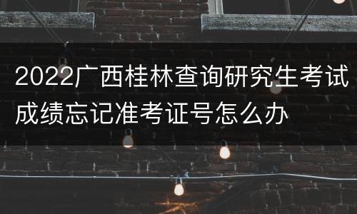 2022广西桂林查询研究生考试成绩忘记准考证号怎么办