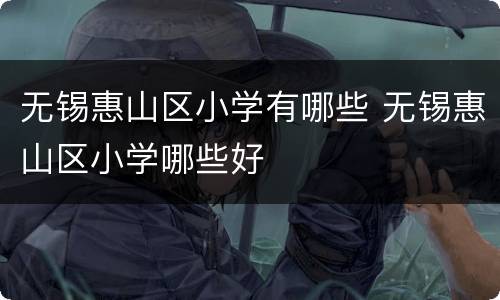 无锡惠山区小学有哪些 无锡惠山区小学哪些好
